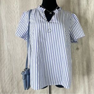 SHEIN Curve Blue & White striped blouse, size 1 XL